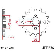 JT Sprockets Front Steel Sprocket 17 Tooth 17T 428 Chain JTF576.17
