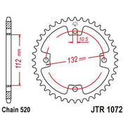 JT Sprockets Rear Steel Sprocket 38 Tooth 38T 520 Chain JTR1072.38