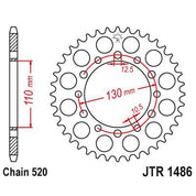 JT Sprockets Rear Steel Sprocket 40 Tooth 40T 520 Chain JTR1486.40