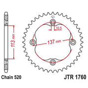JT Sprockets Rear Steel Sprocket 36 Tooth 36T 520 Chain JTR1760.36