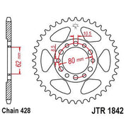 JT Sprockets Rear Steel Sprocket 51 Tooth 51T 428 Chain JTR1842.51