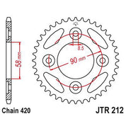 JT Sprockets Rear Steel Sprocket 34 Tooth 34T 420 Chain JTR212.34