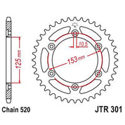 JT Sprockets Rear Steel Sprocket 40 Tooth 40T 520 Chain JTR301.40