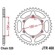 JT Sprockets Rear Steel Sprocket SC 50 Tooth 50T 520 Chain JTR460.50SC