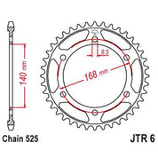 JT Sprockets Rear Steel Sprocket 41 Tooth 41T 525 Chain JTR6.41