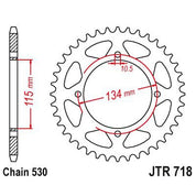 JT Sprockets Rear Steel Sprocket 48 Tooth 48T 530 Chain JTR718.48