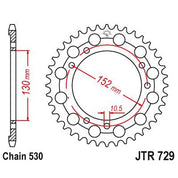 JT Sprockets Rear Steel Sprocket 46 Tooth 46T 530 Chain JTR729.46