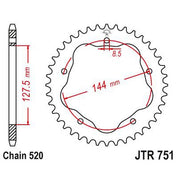 JT Sprockets Rear Steel Sprocket 38 Tooth 38T 520 Chain JTR751.38