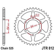 JT Sprockets Rear Steel Sprocket 41 Tooth 41T 525 Chain JTR812.41