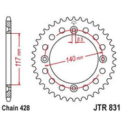 JT Sprockets Rear Steel Sprocket 46 Tooth 46T 428 Chain JTR831.46