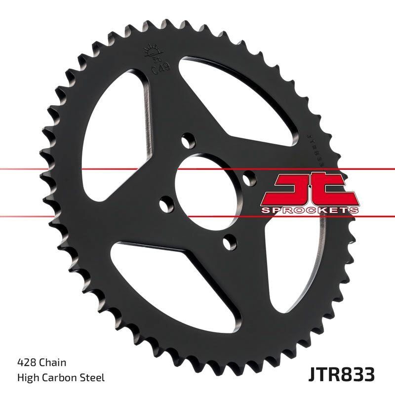 JT Sprockets Rear Steel Sprocket 49 Tooth 49T 428 Chain JTR833.49