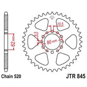 JT Sprockets Rear Steel Sprocket 49 Tooth 49T 520 Chain JTR845.49