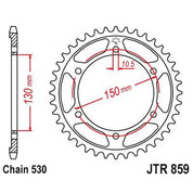 JT Sprockets Rear Steel Sprocket 41 Tooth 41T 530 Chain JTR859.41