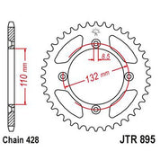 JT Sprockets Rear Steel Sprocket 46 Tooth 46T 428 Chain JTR895.46