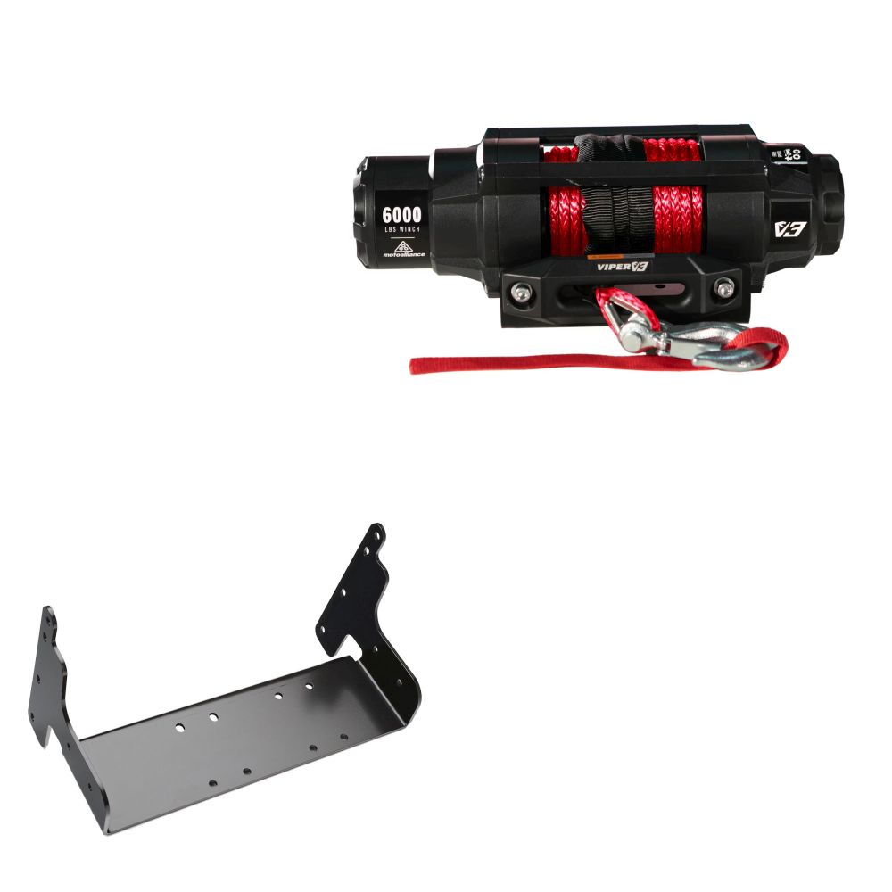 Viper 6000lbs V3 Winch Red Rope With Mount For Polaris ATP 330 2004-2005