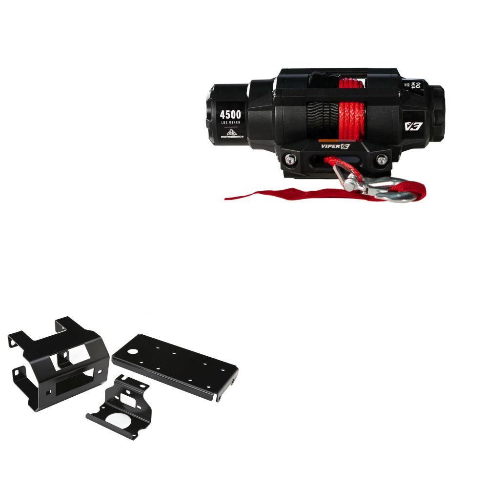 Viper 4500lbs V3 Winch Red Rope With Mount For Polaris Sportsman 500 2004
