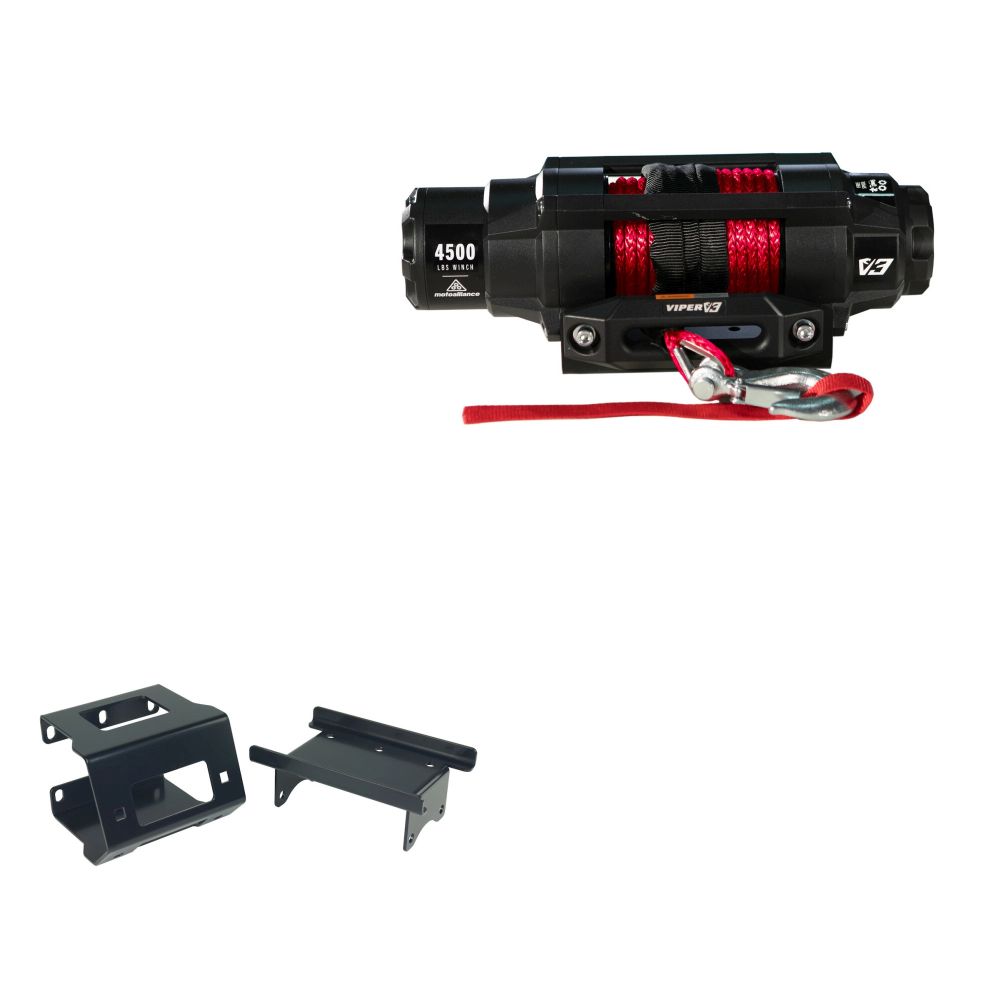 Viper 4500lbs V3 Winch Red Rope With Mount For Polaris Sportsman XP 850 2009-2014