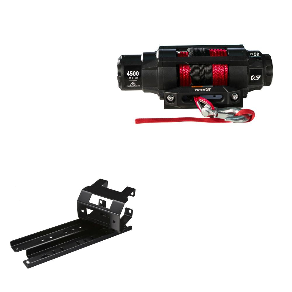 Viper 4500lbs V3 Winch Red Rope With Mount For Polaris Sportsman 450 2006-2007