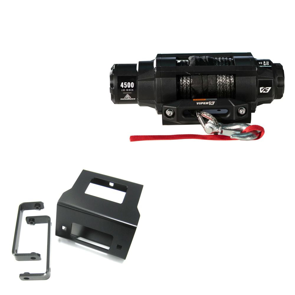 Viper 4500lbs V3 Winch Black Rope With Mount For Polaris Sportsman ETX 2015-2016