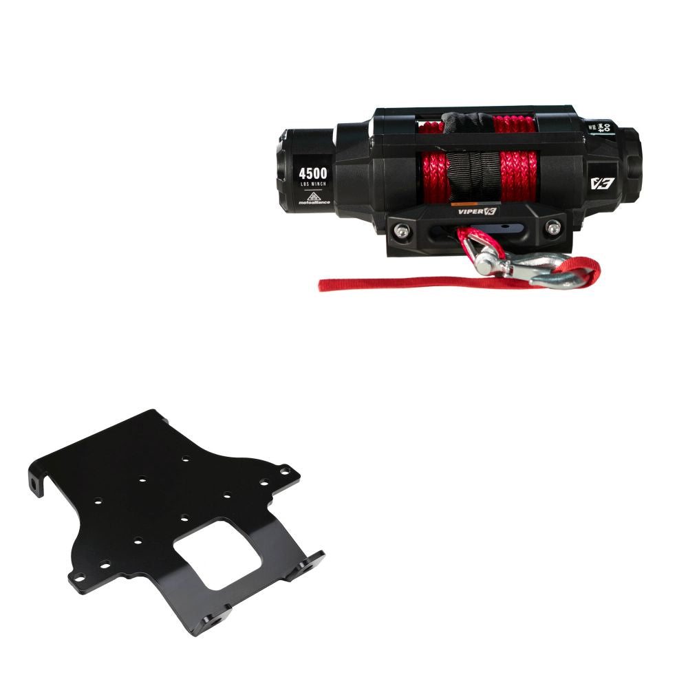 Viper 4500lbs V3 Winch Red Rope With Mount For Honda Rincon 680 2006-2021
