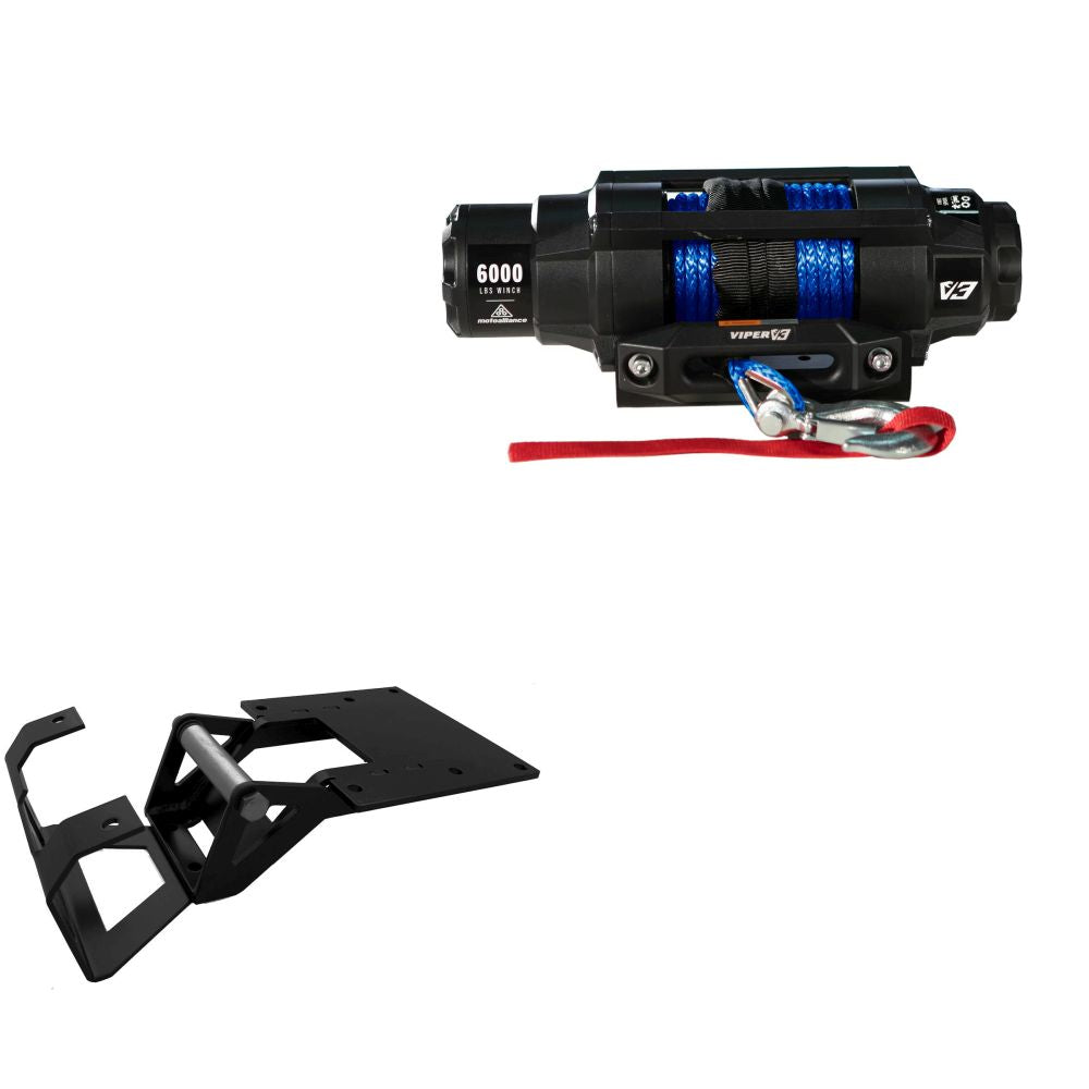 Viper 6000lbs V3 Winch Blue Rope With Mount For Polaris Brutus HD 2012-2013