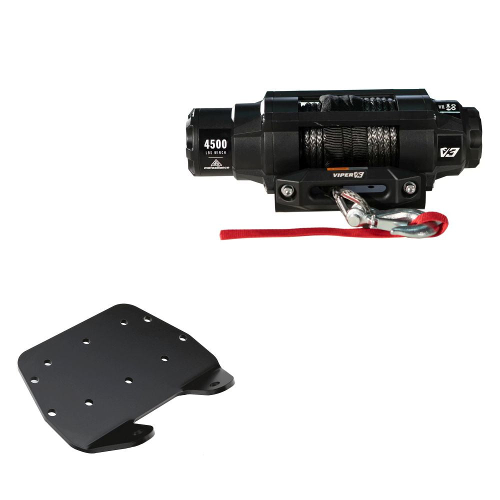 Viper 4500lbs V3 Winch Black Rope With Mount For Yamaha Grizzly 660 2002-2008