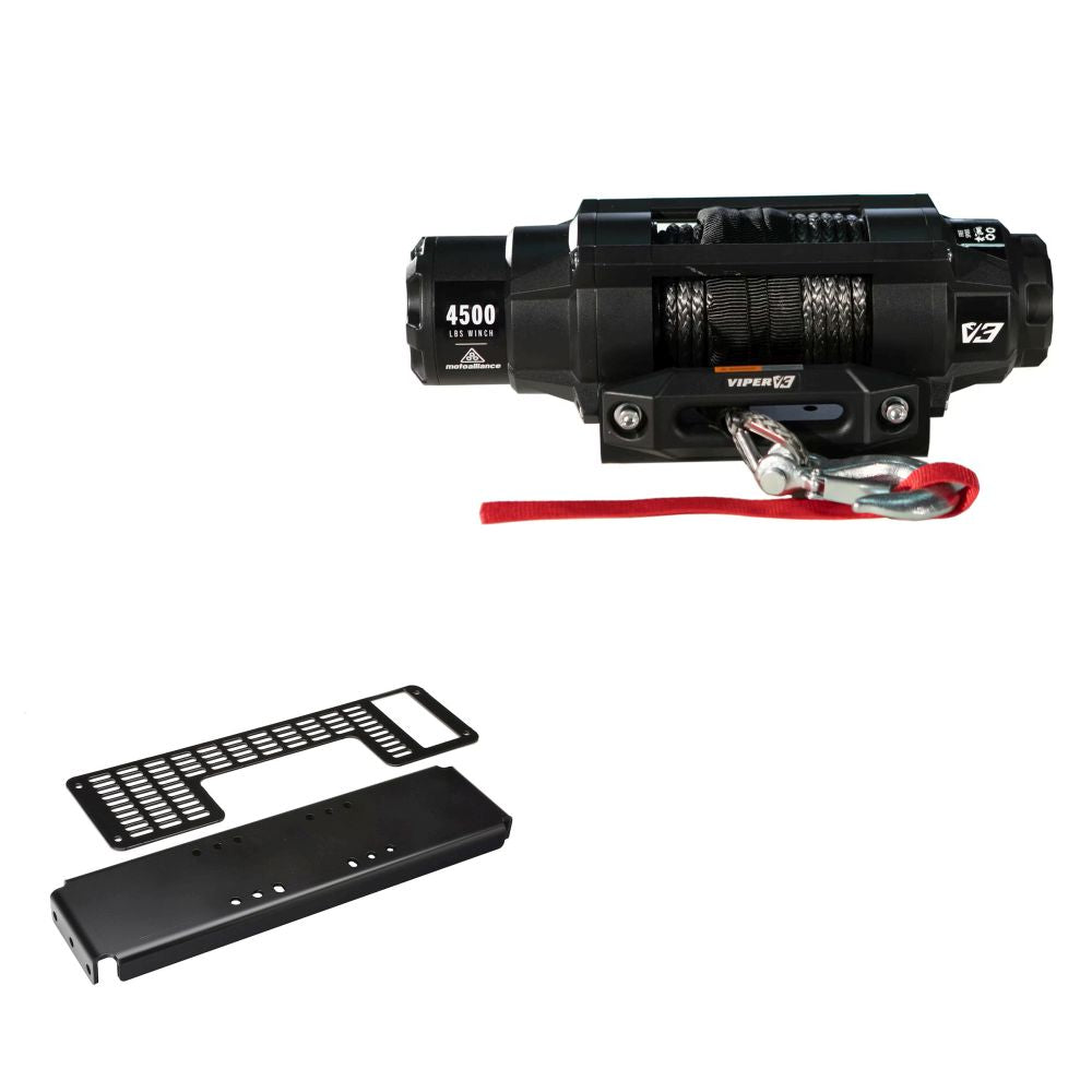 Viper 4500lbs V3 Winch Black Rope With Mount For Polaris Ranger 500 2002-2008