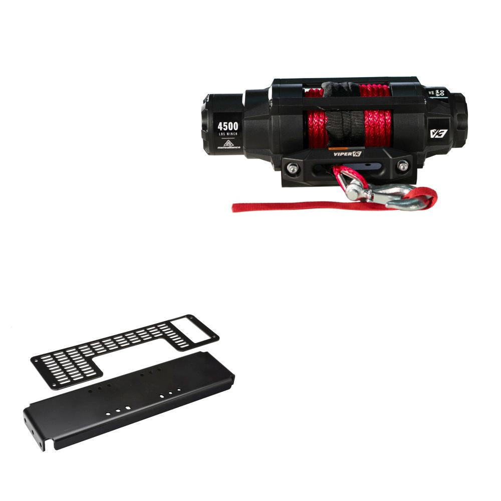 Viper 4500lbs V3 Winch Red Rope With Mount For Polaris Ranger 500 2002-2008