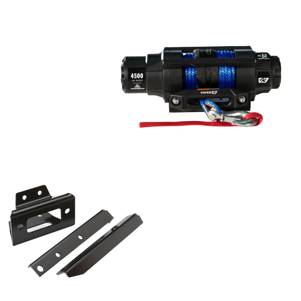 Viper 4500lbs V3 Winch Blue Rope With Mount For Polaris RZR 4 800 2010-2014