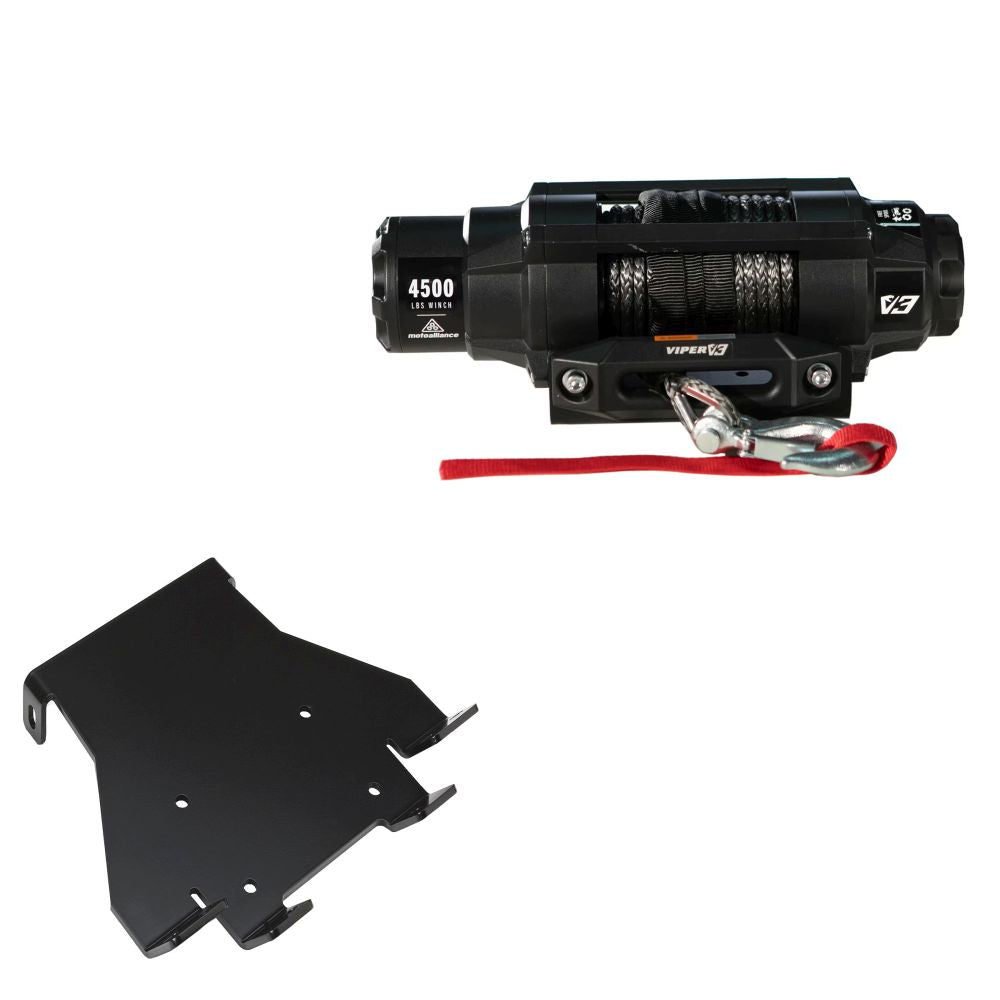 Viper 4500lbs V3 Winch Black Rope With Mount For Honda Foreman 500 2007-2009