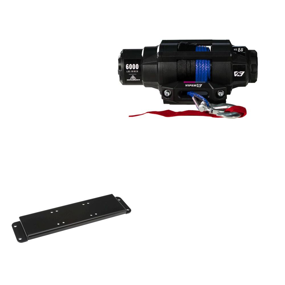 Viper 6000lbs V3 Winch Blue Rope With Mount For Polaris Ranger 900 With an Extreme Bumper 2011-2012