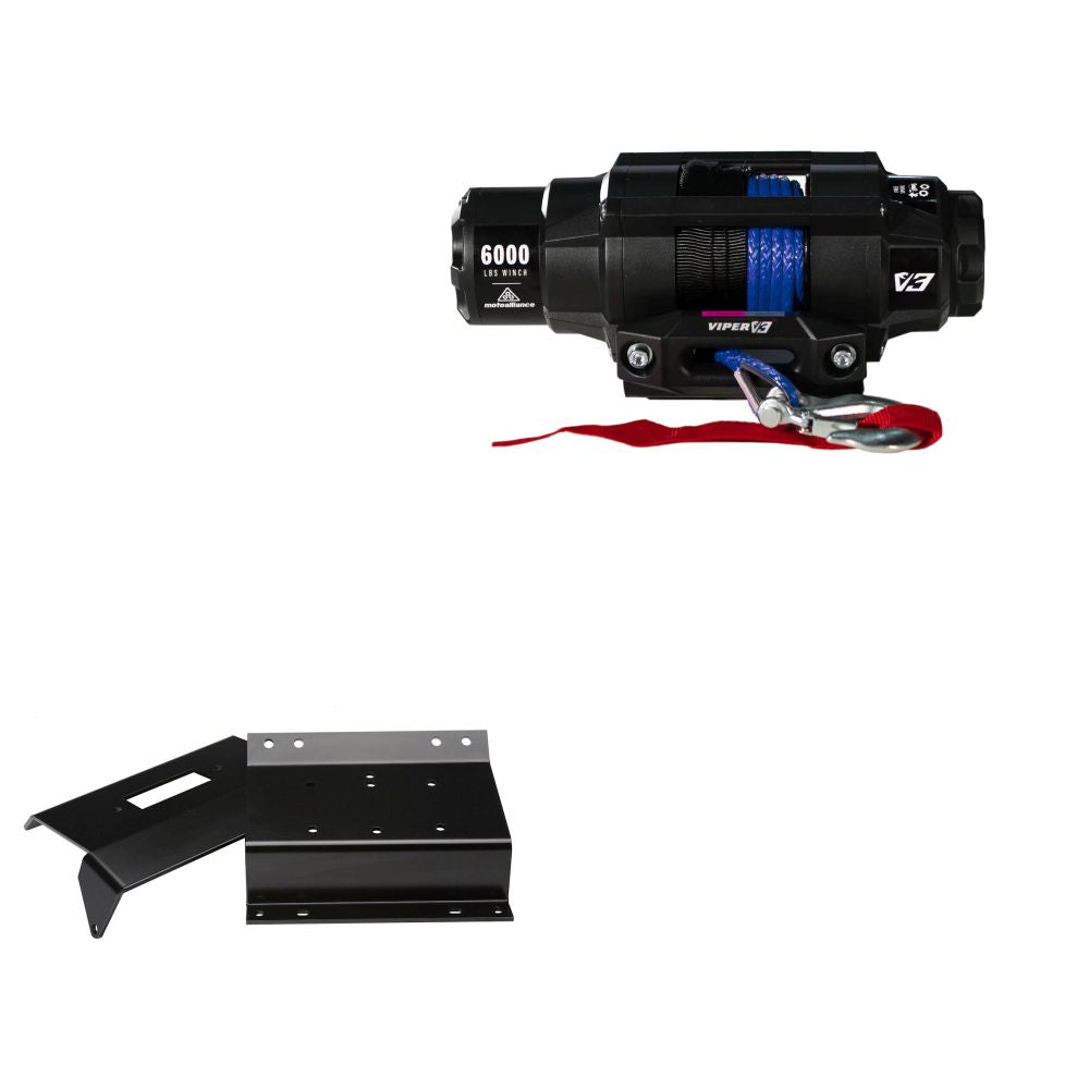 Viper 6000lbs V3 Winch Blue Rope With Mount For Honda Foreman 500 Manual 2005-2006