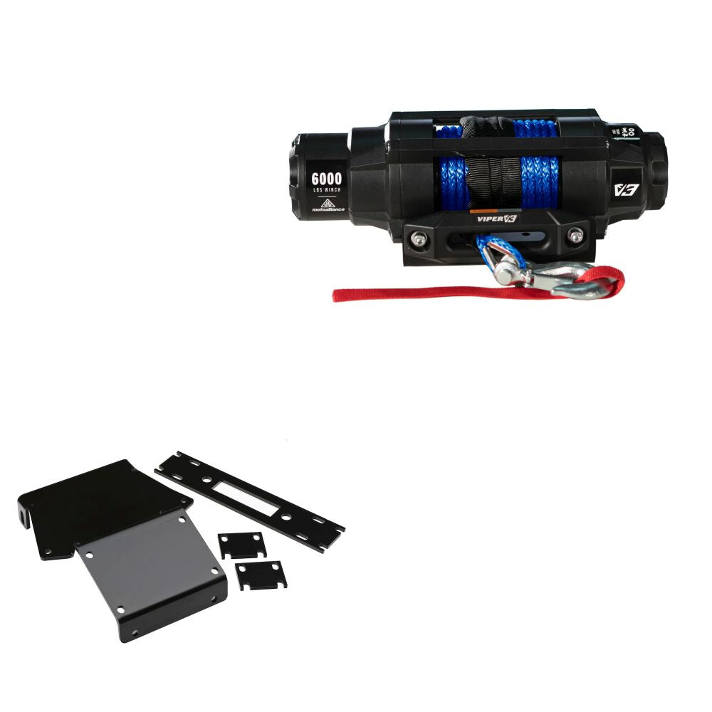 Viper 6000lbs V3 Winch Blue Rope With Mount For Honda Rancher 350 2004-2007