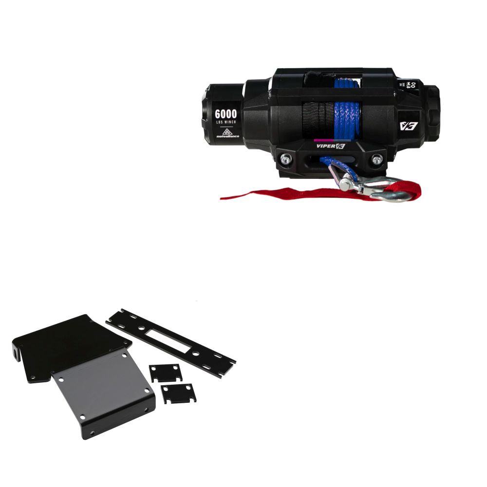 Viper 6000lbs V3 Winch Blue Rope With Mount For Honda Rancher 400 2004-2007