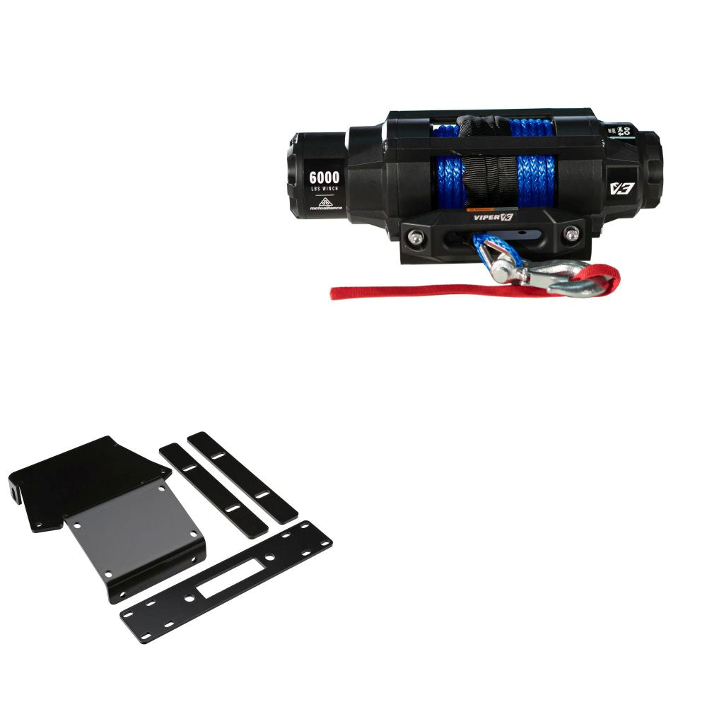 Viper 6000lbs V3 Winch Blue Rope With Mount For Honda Rancher 400 2000-2003