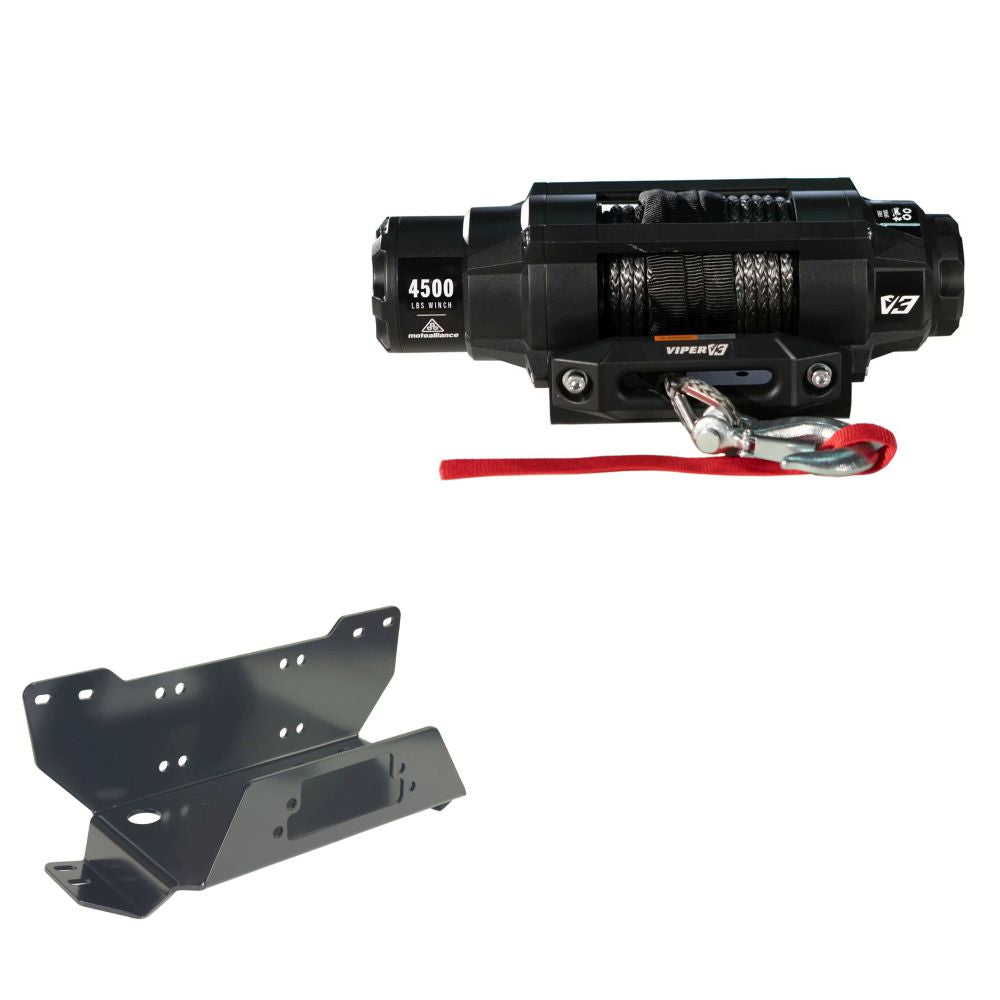Viper 4500lbs V3 Winch Black Rope With Mount For Honda Pioneer 700-4 2014-2021