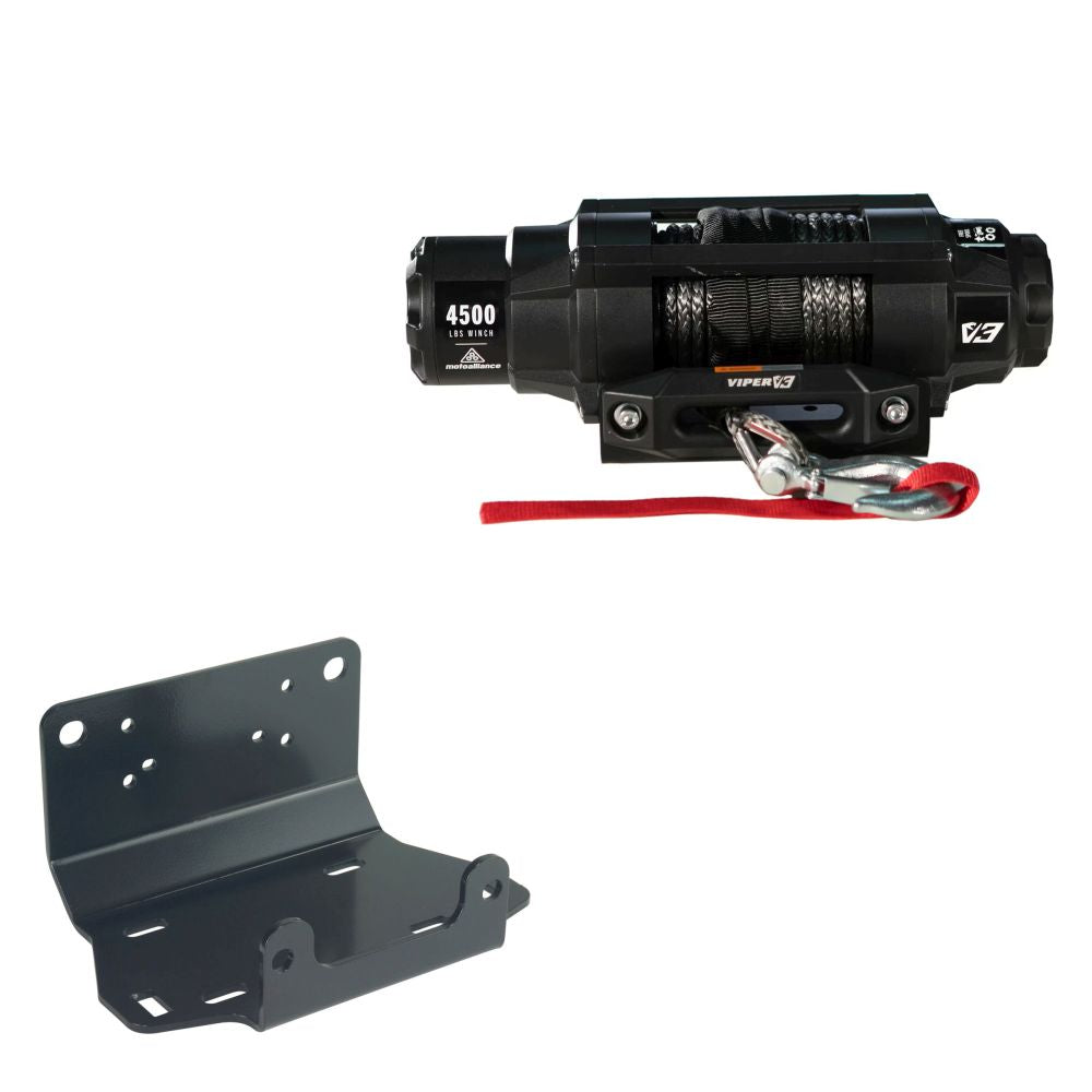 Viper 4500lbs V3 Winch Black Rope With Mount For Yamaha Grizzly 660 2016-2018