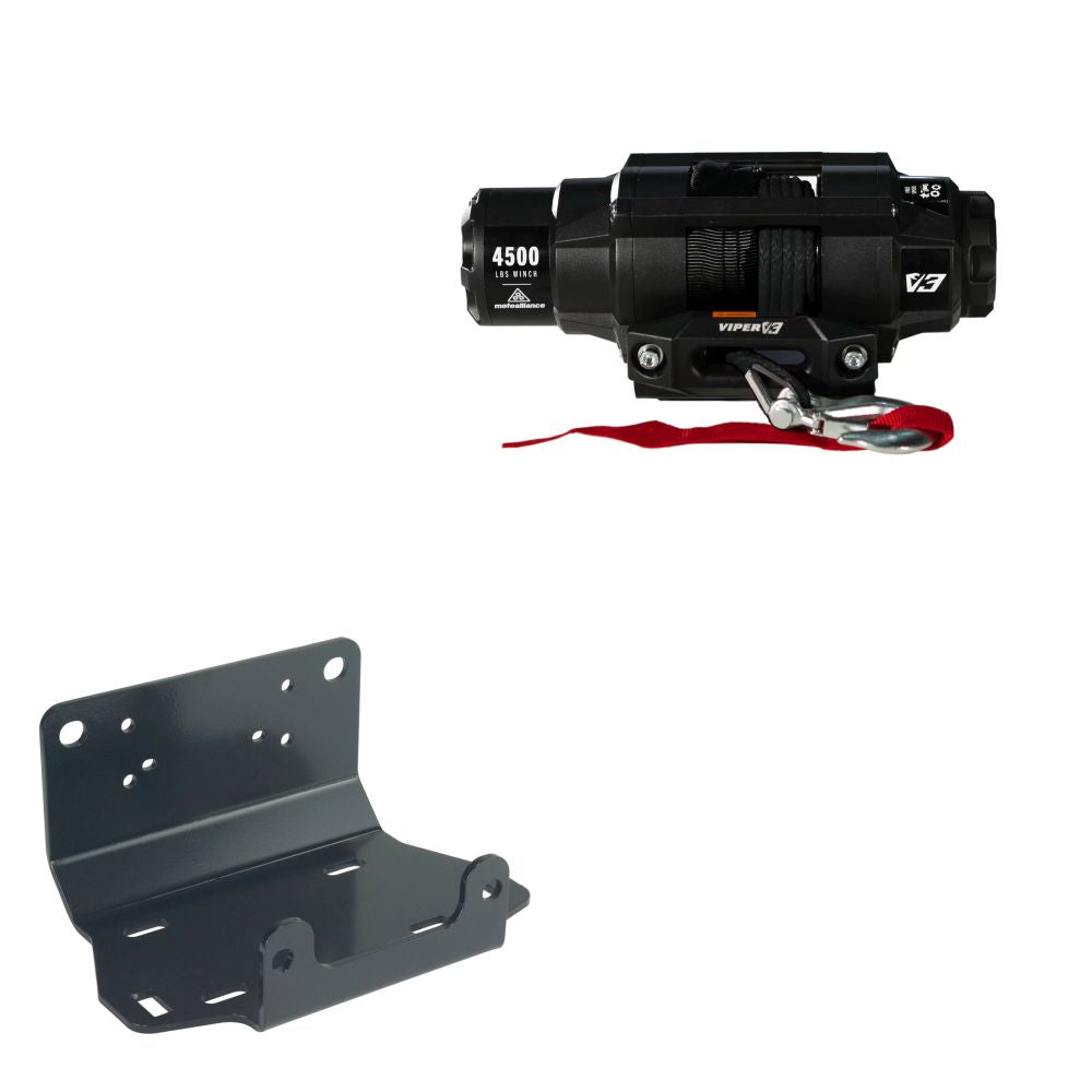 Viper 4500lbs V3 Winch Black Rope With Mount For Yamaha Grizzly 660 2016-2018