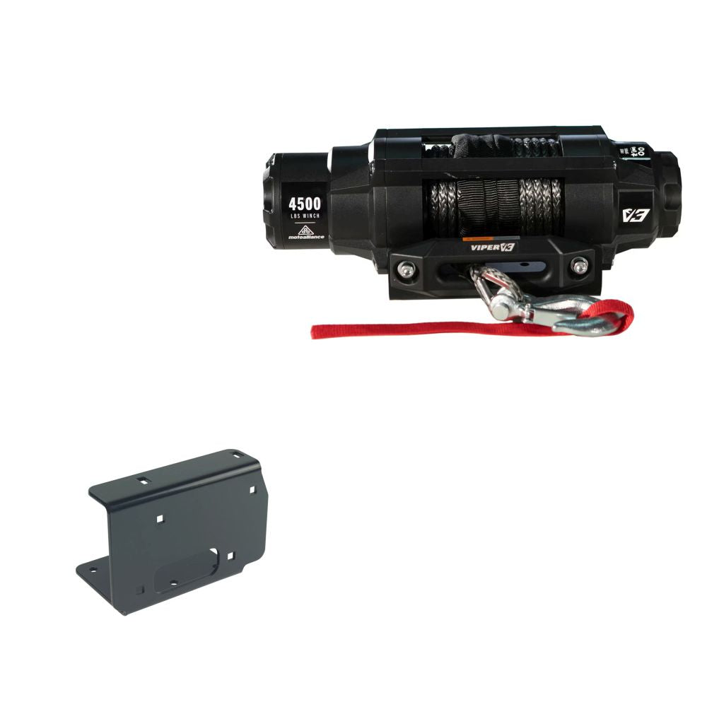 Viper 4500lbs V3 Winch Black Rope With Mount For Kawasaki Prairie 650 2001-2003
