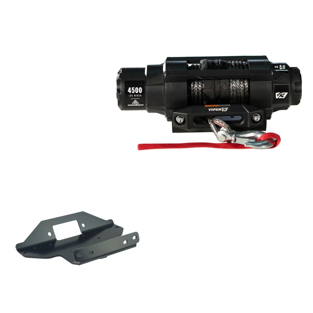 Viper 4500lbs V3 Winch Black Rope With Mount For Kawasaki Brute Force 750 2005-2020