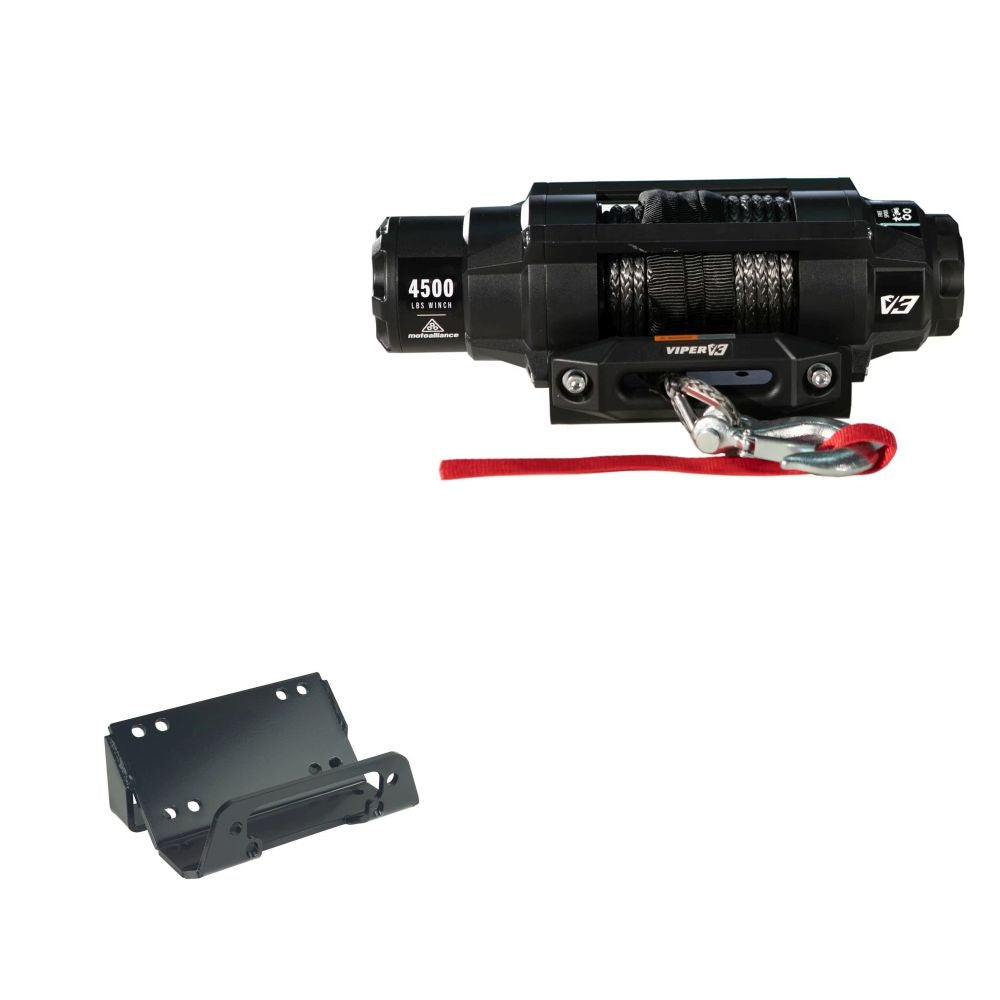Viper 4500lbs V3 Winch Black Rope With Mount For Kawasaki Teryx 750 2014-2020