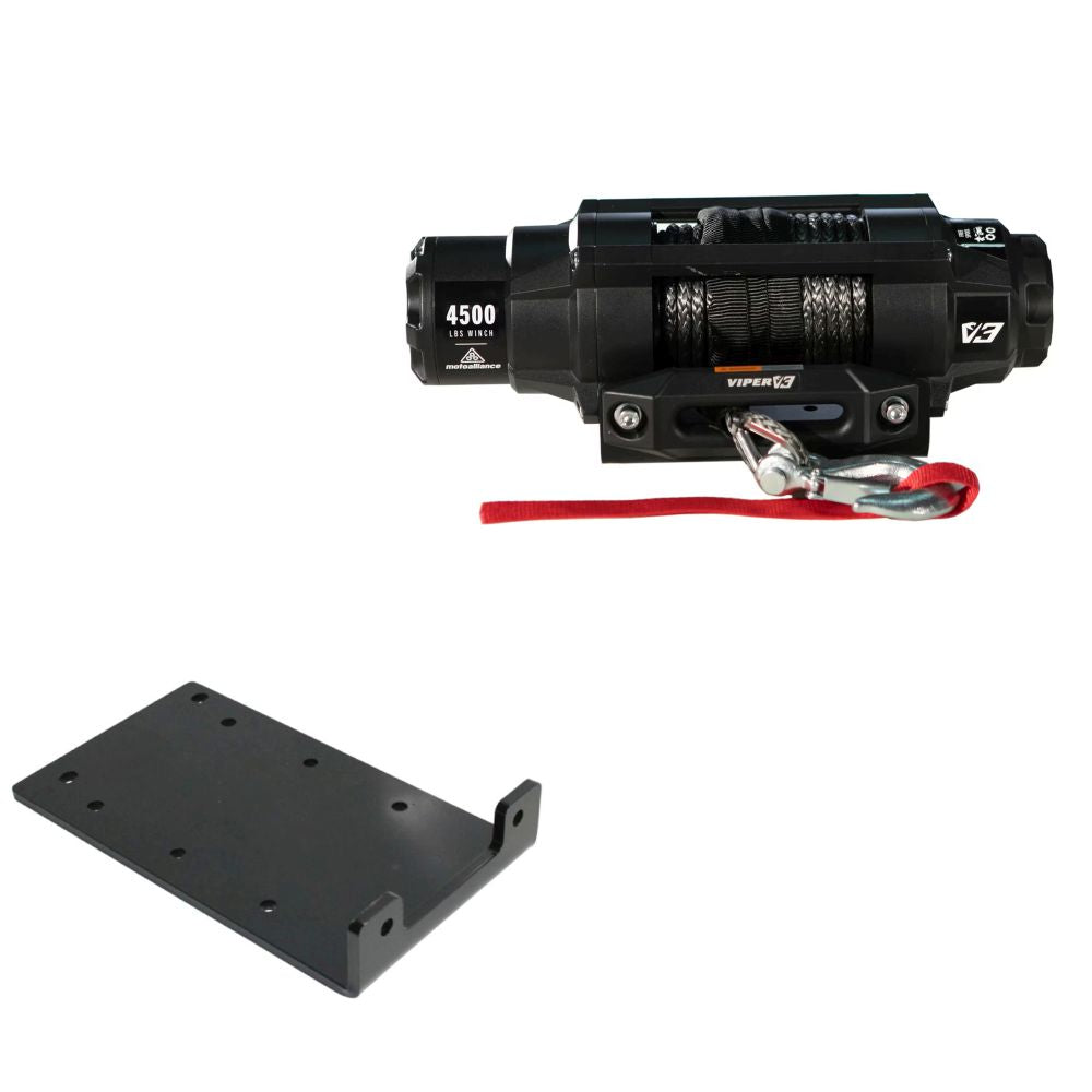 Viper 4500lbs V3 Winch Black Rope With Mount For Kawasaki Mule 4010 2009-2020