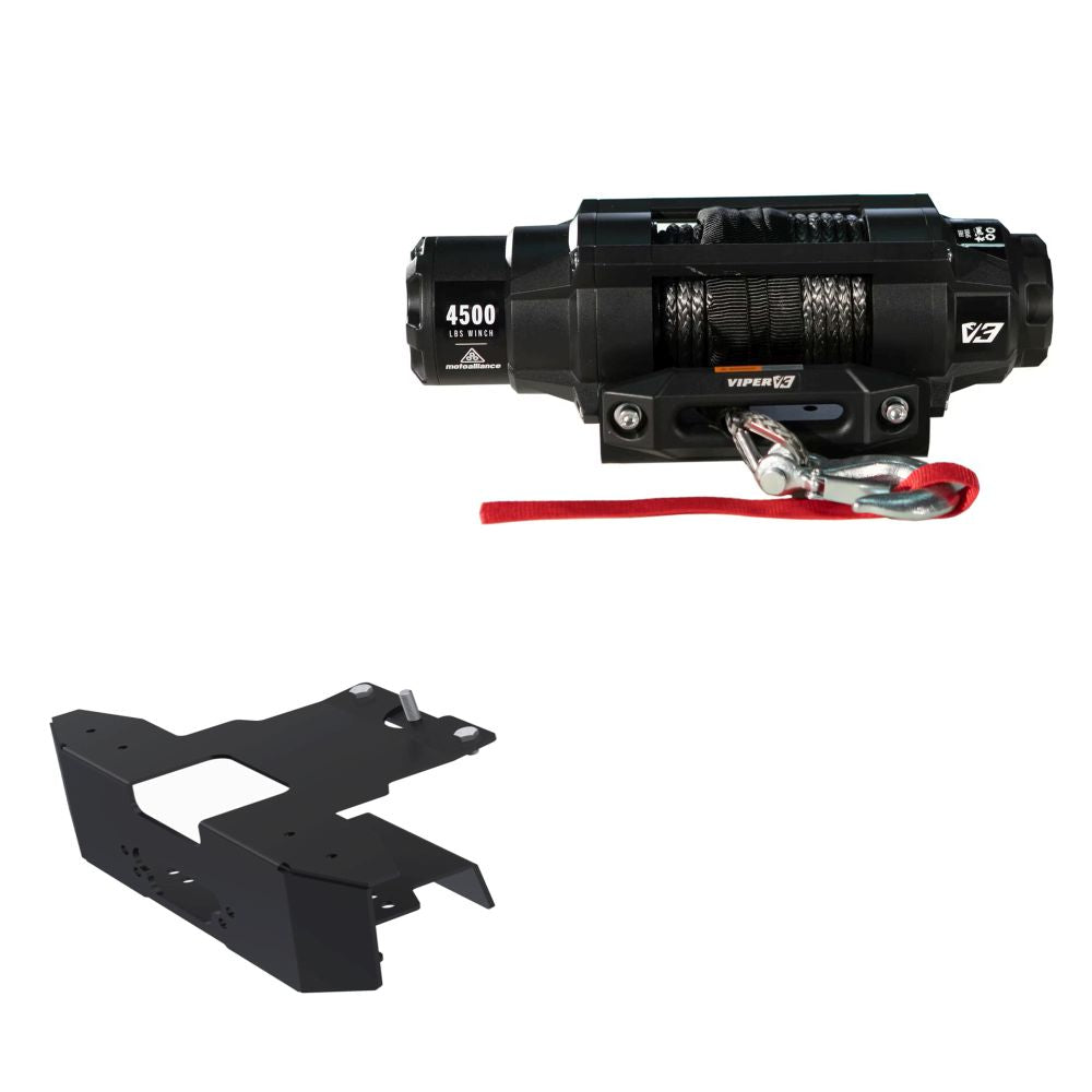 Viper 4500lbs V3 Winch Black Rope With Mount For Polaris RZR Turbo S 2018-2021