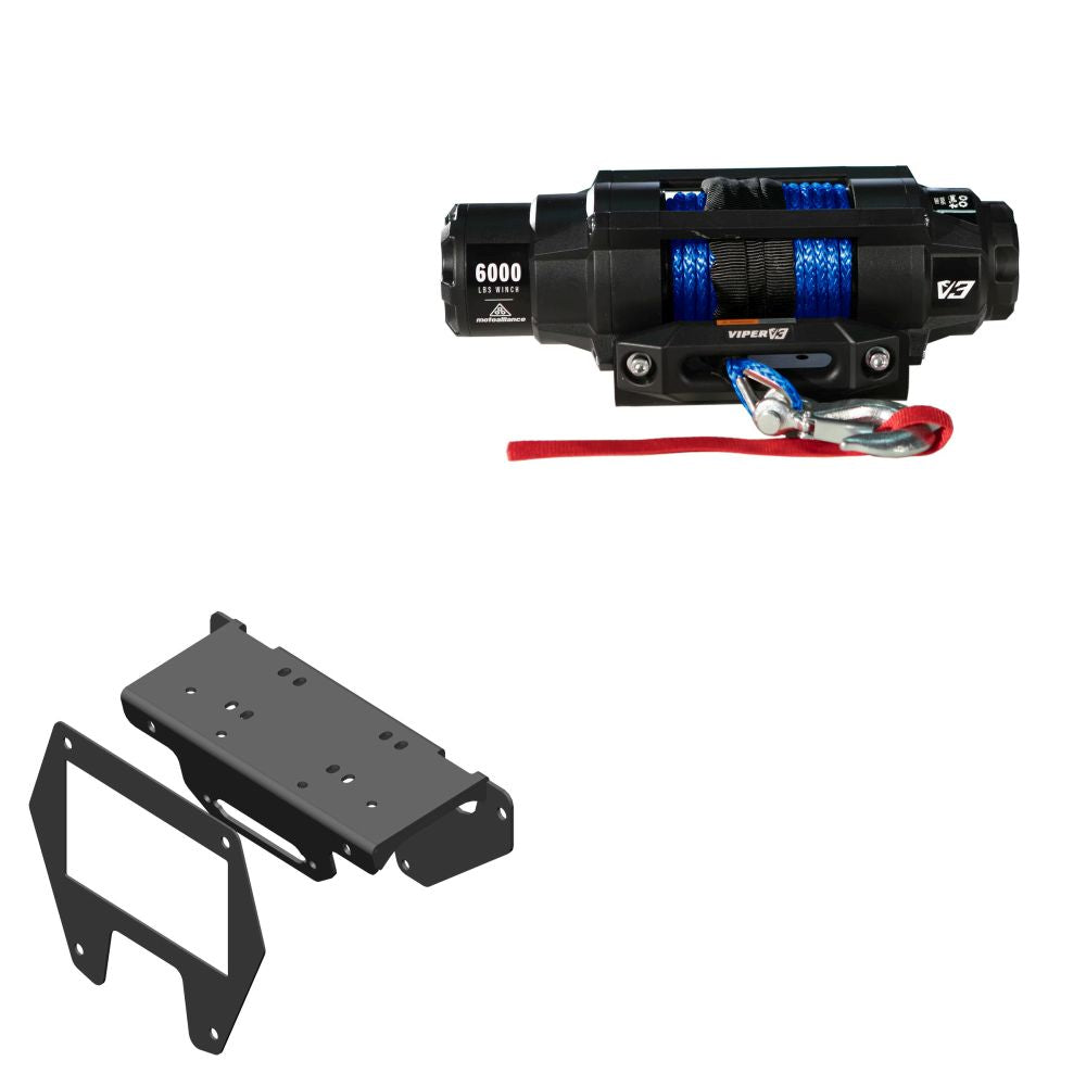 Viper 6000lbs V3 Winch Blue Rope With Mount For Polaris RZR Pro XP 2020-2022