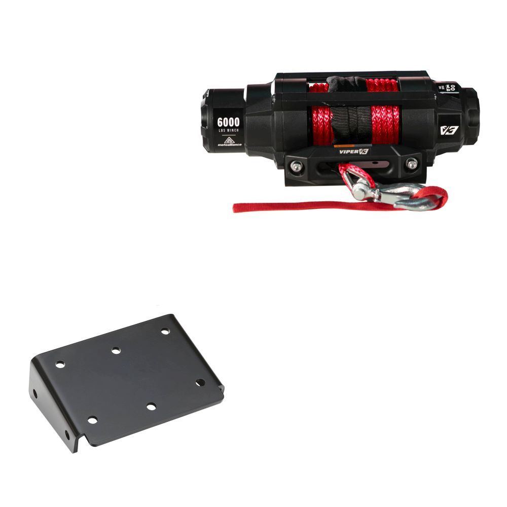 Viper 6000lbs V3 Winch Red Rope With Mount For Suzuki King Quad 500 2009