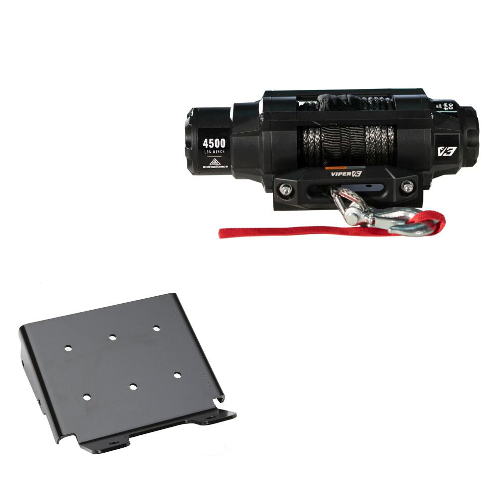 Viper 4500lbs V3 Winch Black Rope With Mount For Suzuki King Quad 400 2008-2020