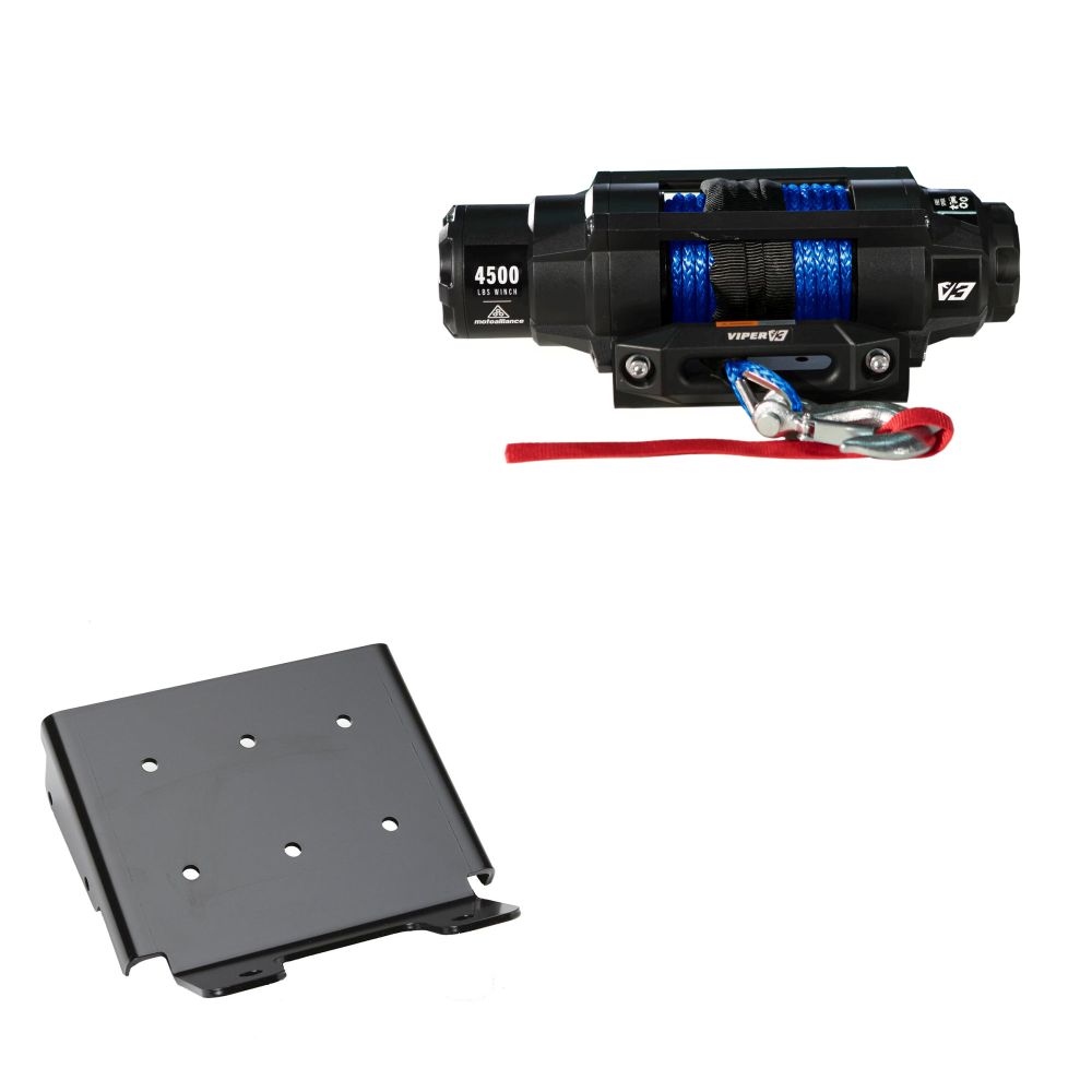 Viper 4500lbs V3 Winch Blue Rope With Mount For Suzuki King Quad 400 2008-2020
