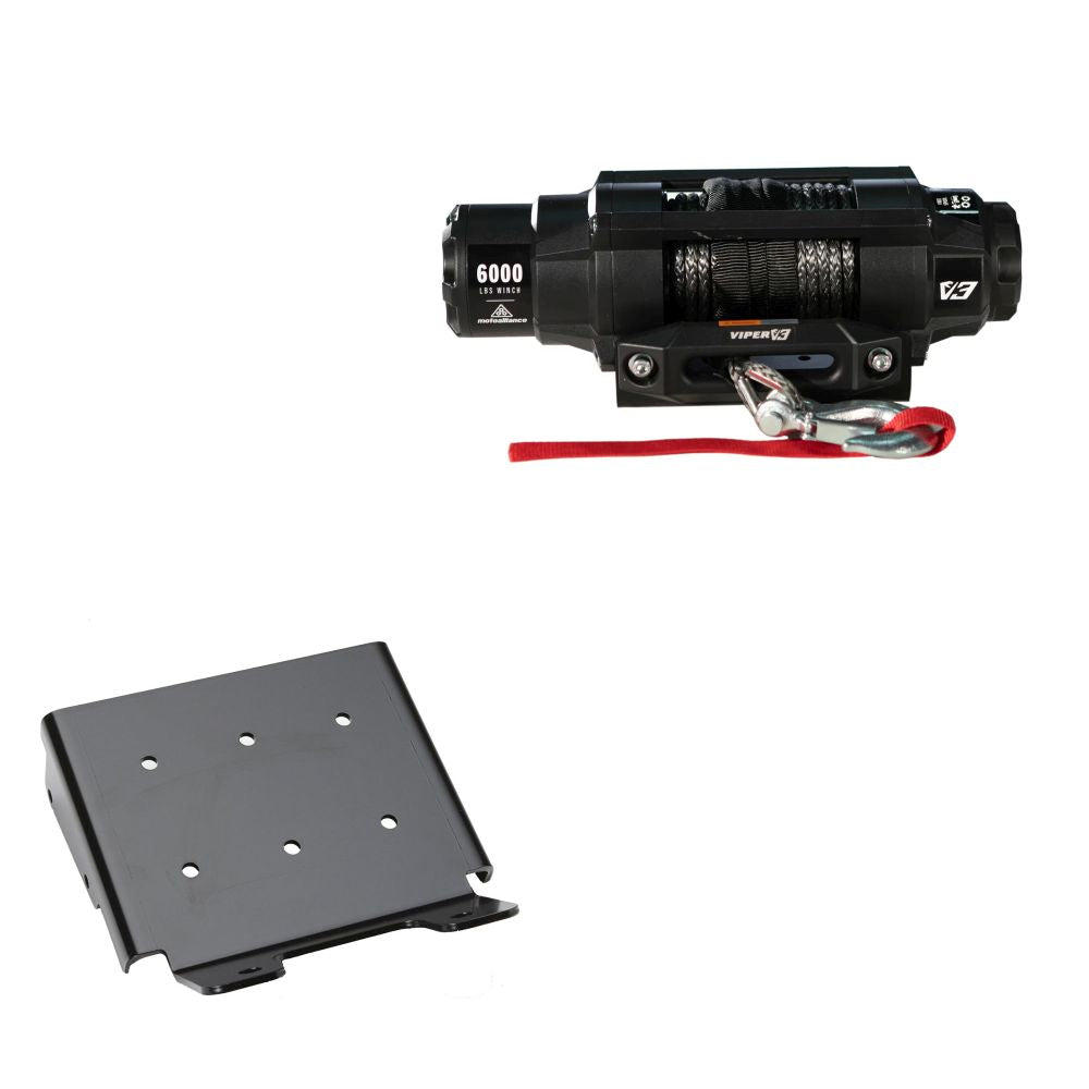 Viper 6000lbs V3 Winch Black Rope With Mount For Suzuki King Quad 400 2008-2020
