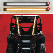 XK Glow Set of 8 Plug-And-Play Emergency Strobe Lights White/Amber