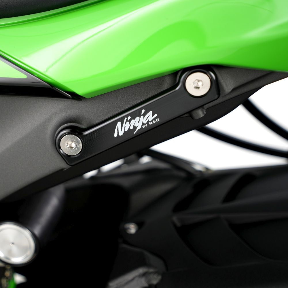 R&G Racing Black Footrest Delete Blanking Plates For 2009-2012 Kawasaki Ninja ZX6R ZX600R